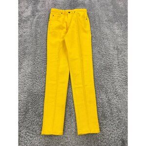 Vtg Pure Jeanswear Pants Womans Juniors 11 Yellow High Rise Slim Skinny Denim
